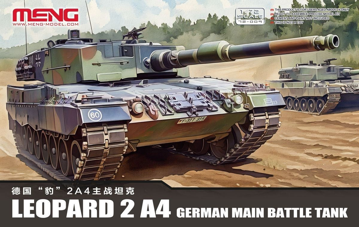 MENG 72-009 1/72 German Main Battle Tank Leopard 2 A4 — scale model kit
