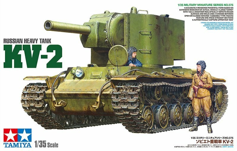 Tamiya 35375 1/35 Scale Model Kit WWII Russian Heavy Tank KV-2 1941