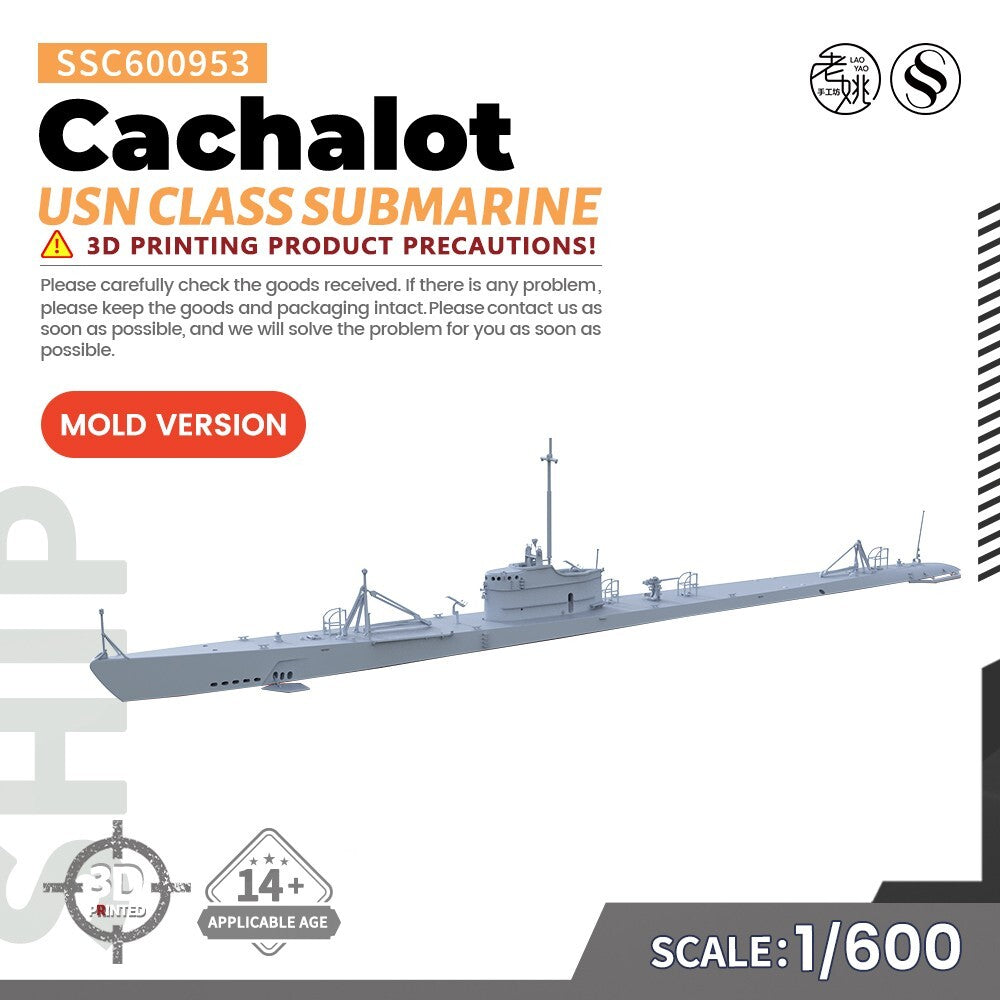 SSMODEL SSC600953 1/600 Military Model Kit USN Cachalot Class Submarine — scale model kit