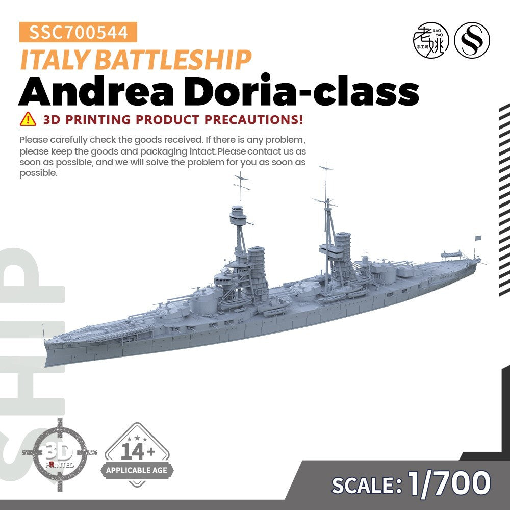 SSMODEL SSC700544 1/700 Military Model Kit Italy Andrea Doria-class Battleship — scale model kit