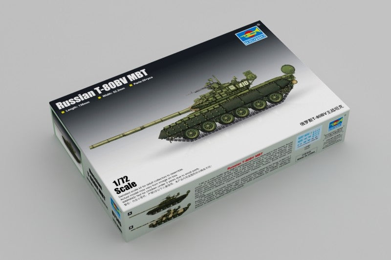 Trumpeter 07145 1/72 Russian T-80BV Main Battle Tank — scale model kit