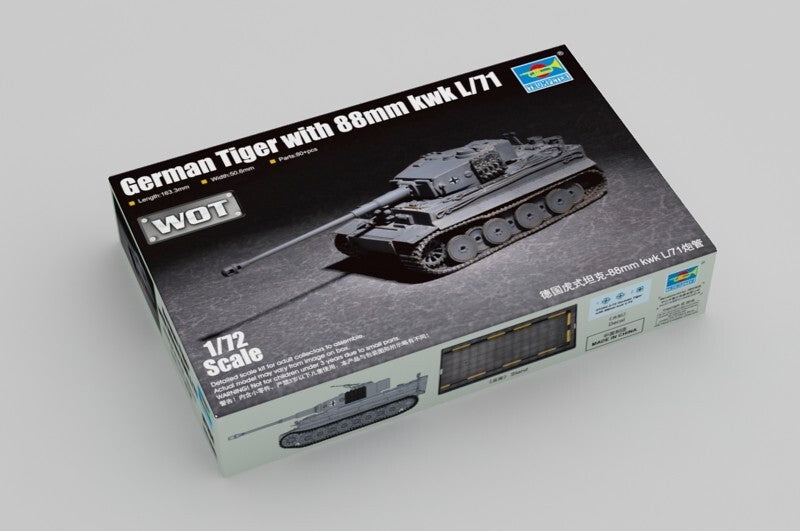 Trumpeter 07164 1/72 German Tiger with 88mm kwk L/71 Tank Plastic Assembly Model — detail view 2