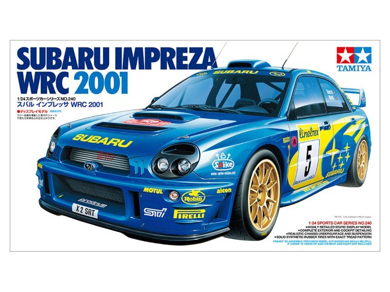 Tamiya 24240 1/24 Scale Model Rally Car Kit Subaru Impreza WRC 2001 GDB R.Burns