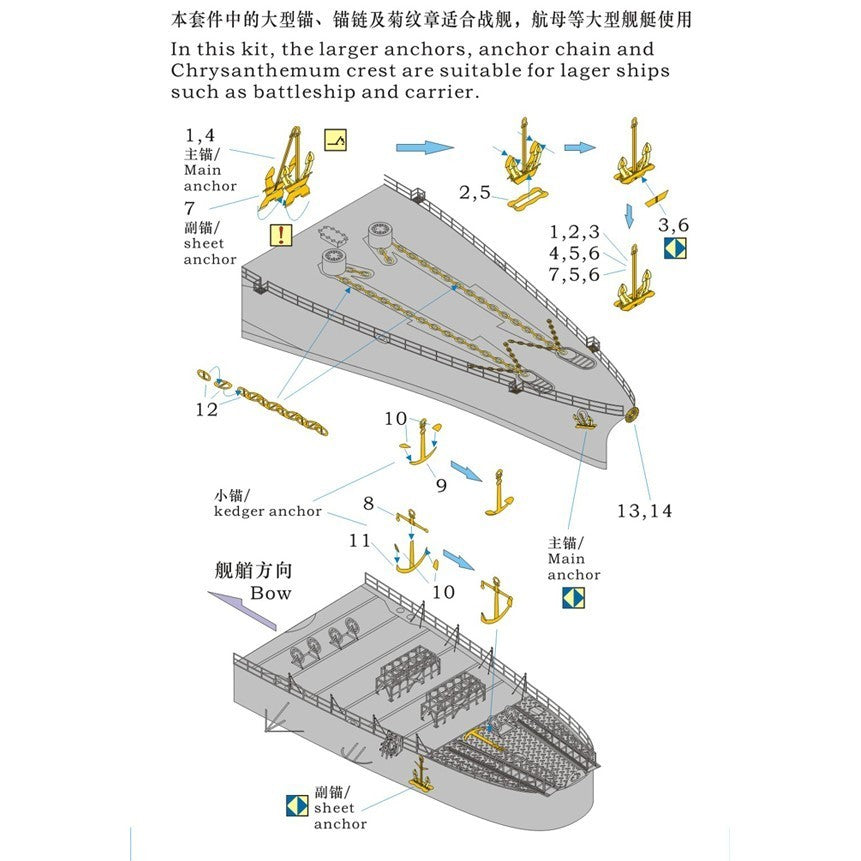 Rainbow RB3541 1/350 IJN Anchors and Anchor Chain I