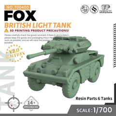SSMODEL SS700400 1/700 Military Model Kit British FOX Light Tank