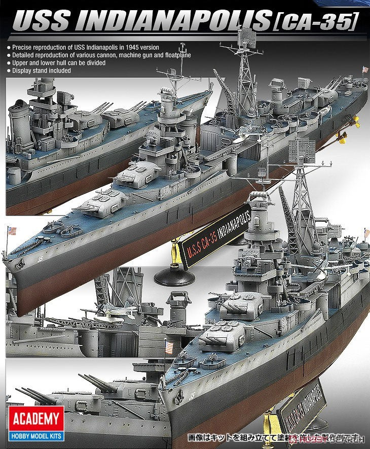 Academy AC14107 1/350 scale USS CA-35 INDIANAPOLIS model kit — detail view 4