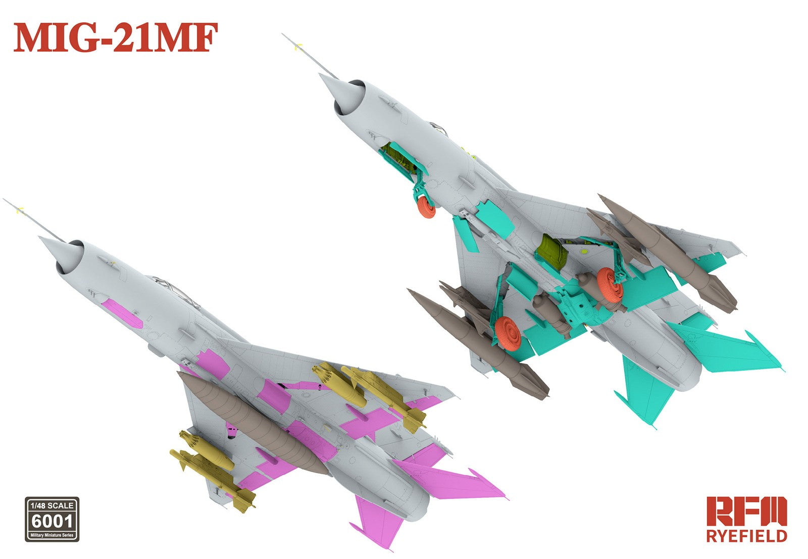 RYE FIELD Model RFM6001 1/48 Soviet MIG-21MF Fighter Precision Assembly Kit — detail view 2