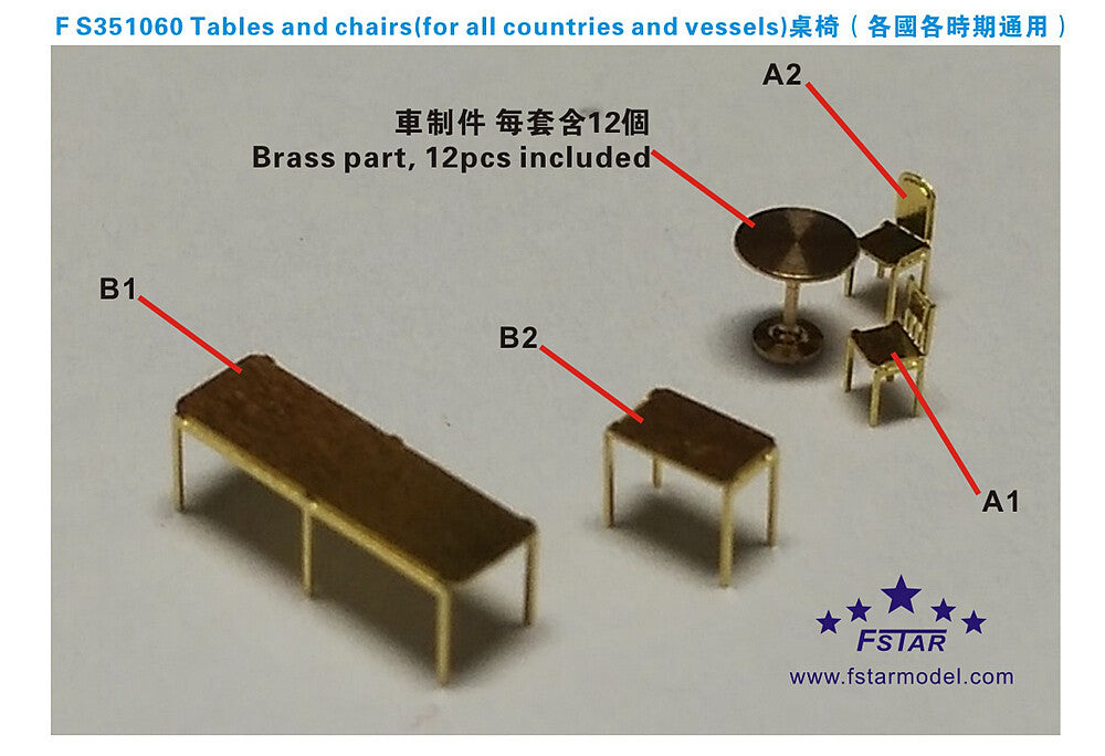 Fivestar 1/350 Tables and Chairs (for all countries and vessels) FS351060