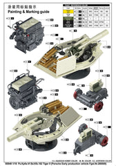Trumpeter 00948 PZ.KPFW.VI SD.KFZ.182 TIGER II PORSCHE EARLY PRODUCTION 1:16 Kit-