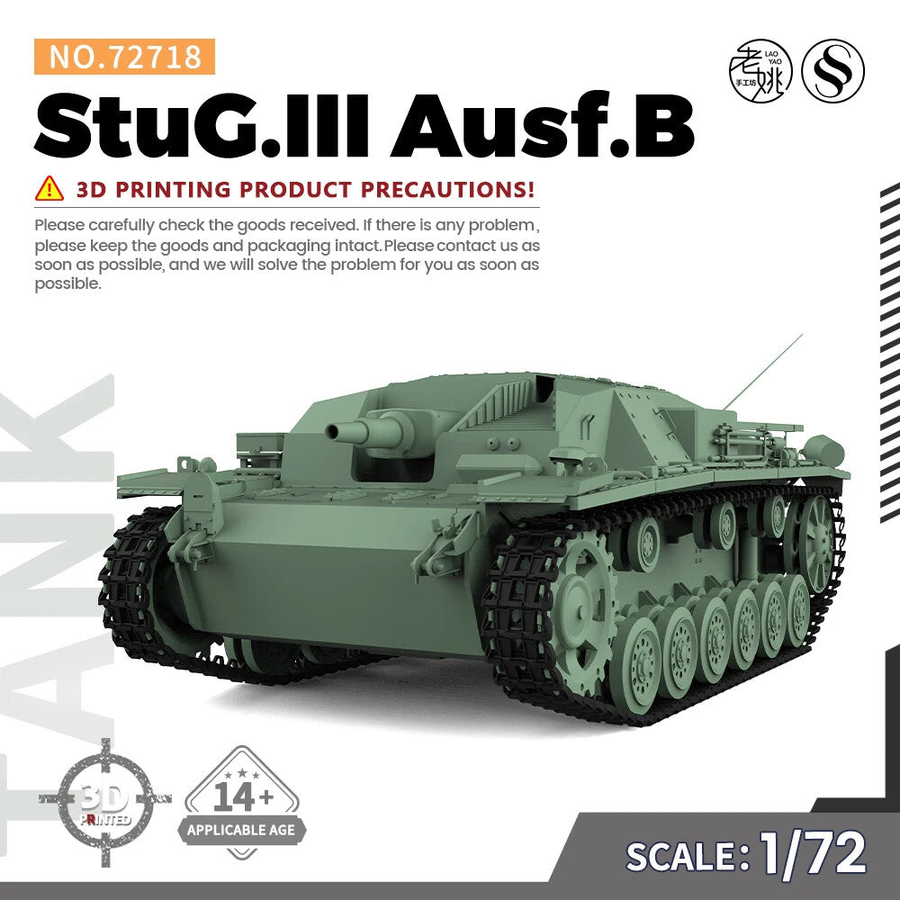 SSMODEL SS72718 1/72 25mm Military ModelKit German StuG.III Ausf.B