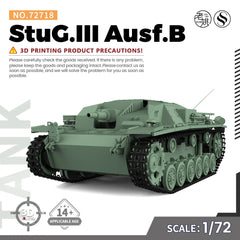SSMODEL SS72718 1/72 25mm Military ModelKit German StuG.III Ausf.B