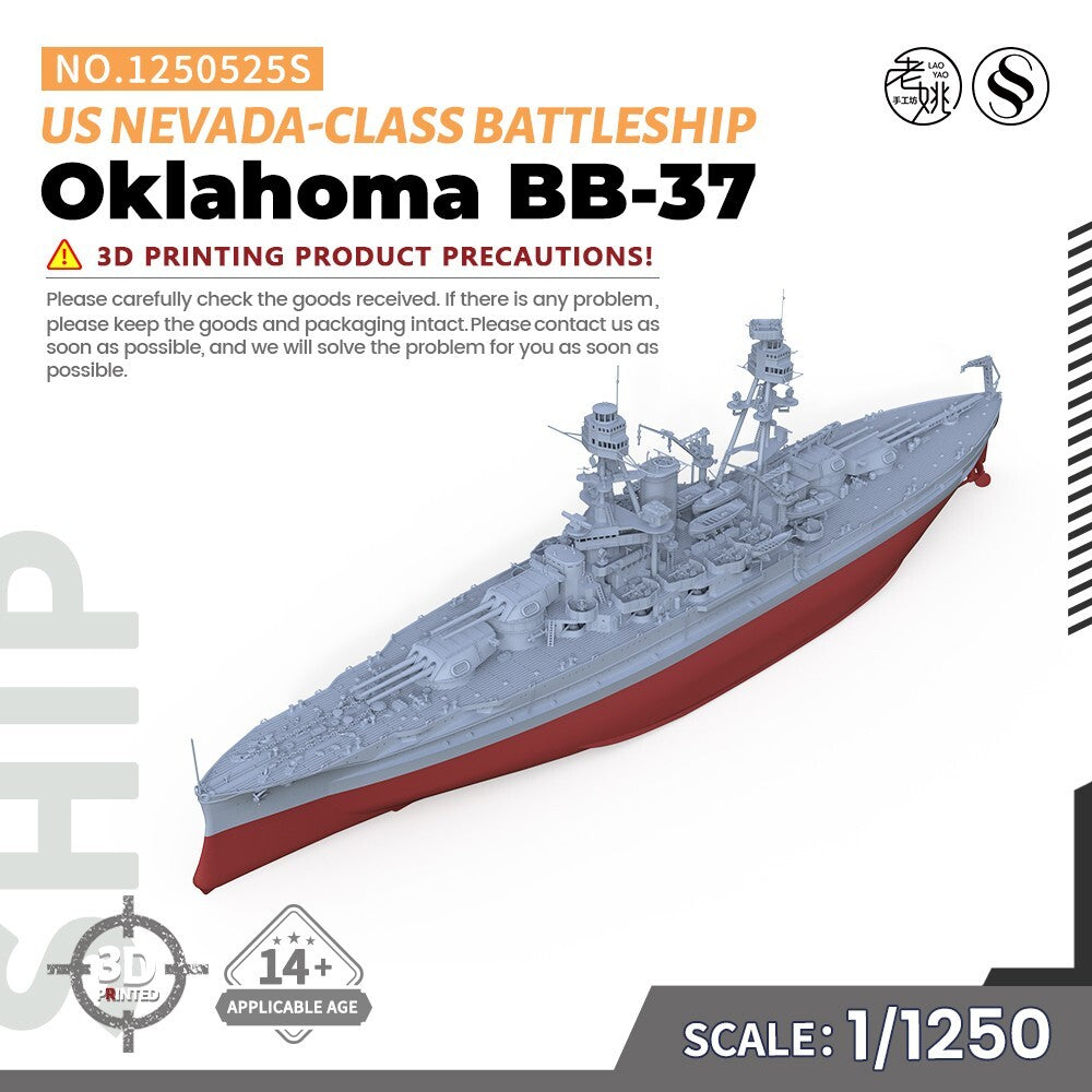 SSMODEL SS1250525S 1/1250 US Oklahoma Nevada-class Battleship BB-37 Full Hull