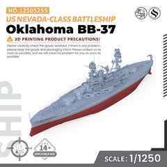 SSMODEL SS1250525S 1/1250 US Oklahoma Nevada-class Battleship BB-37 Full Hull