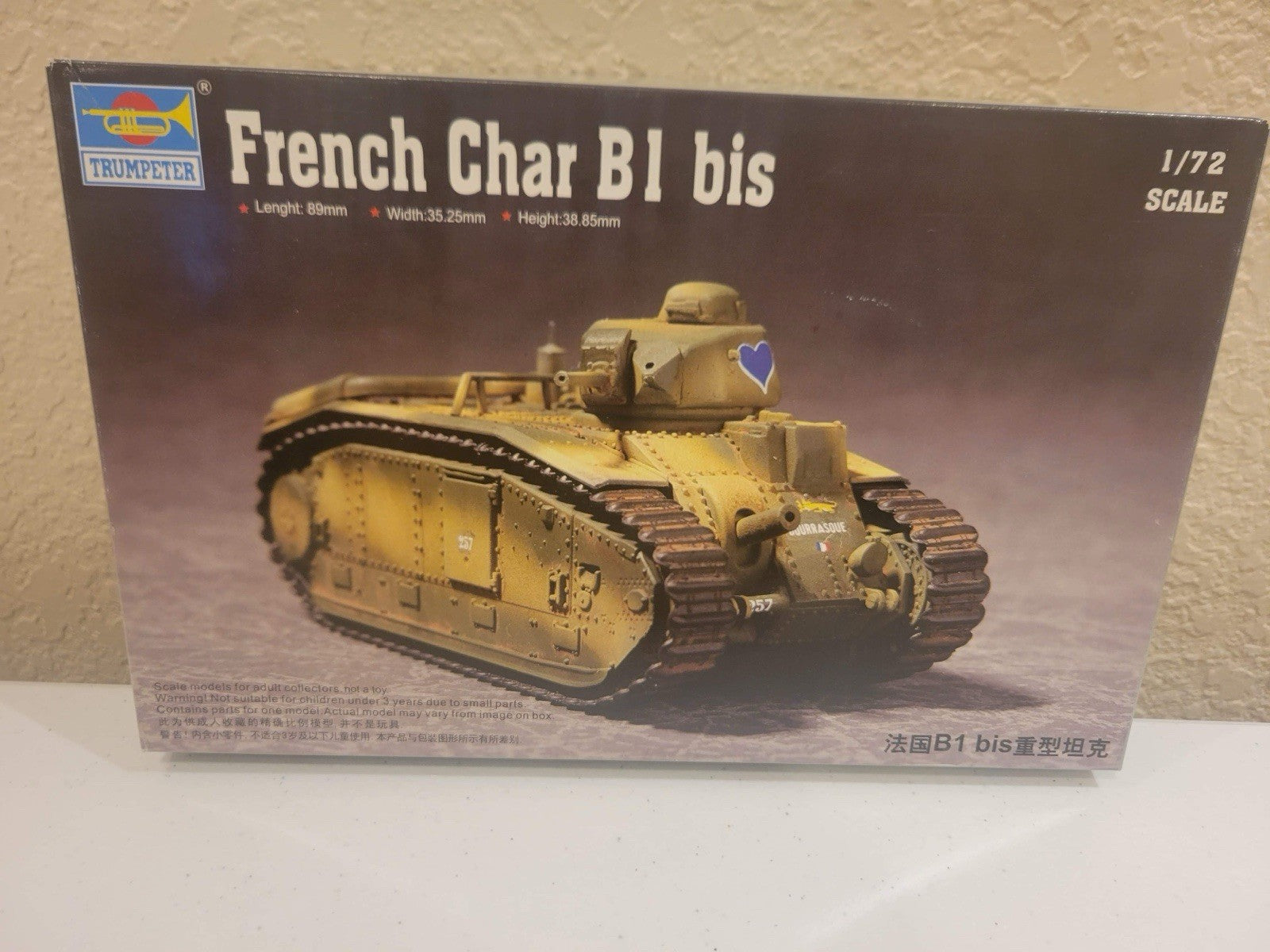 TRUMPETER 07263 Military Model 1/72 French Char B1 Bis Scale Model Kit P7263