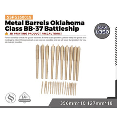 SSMODEL SSPG350019 1/350 Metal Barrel Oklahoma BB37 Battleship 356mm*10 127mm*18