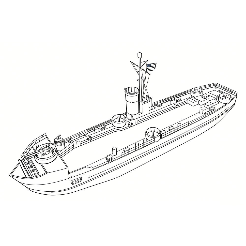SSMODEL 1/72 Military Model USS LSM 1 Class Landing Ship Medium Full Hull