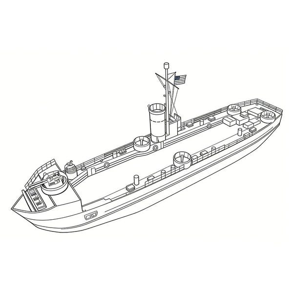 SSMODEL 1/72 Military Model USS LSM 1 Class Landing Ship Medium Full Hull