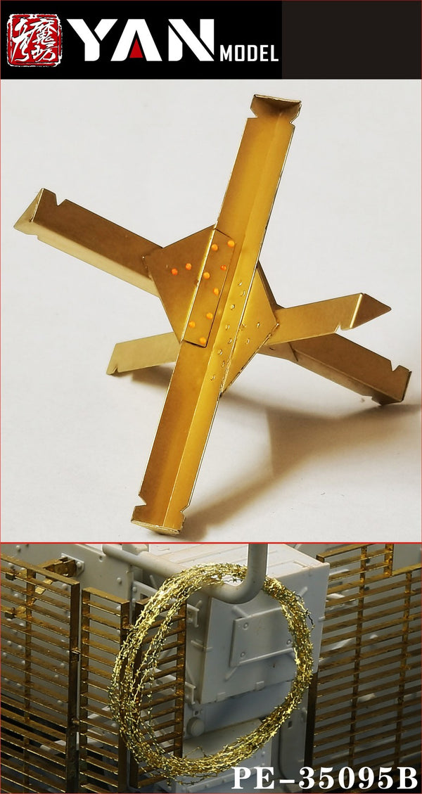 Yan Model PE35095B 1/35 ANTI-TANK OBSTACLES AND Barbed Wire Barricade(2)