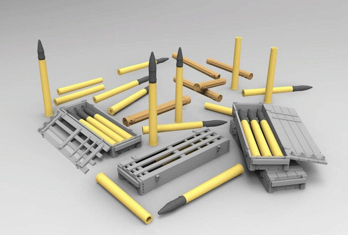 Gecko Models 16GM0014 1/16 German 7.5 cm Pak 40 AMMO Boxes with shells set — detail view 2