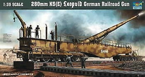 Trumpeter 00207 - 1/35 Leopold Rail Gun 280mm K5 (E) - New- — scale model kit