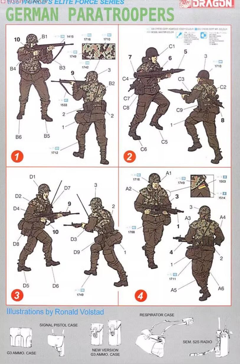 Dragon 3021 1/35 German Paratroopers Plastic Model Kit