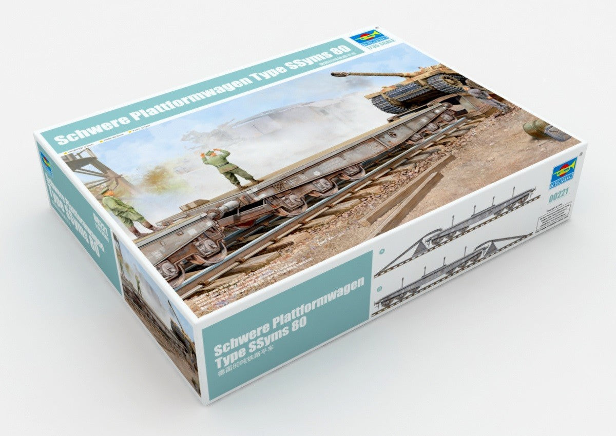 Trumpeter 00221 1/35th Schwere Plattformwagen Type SSyms 80 — scale model kit