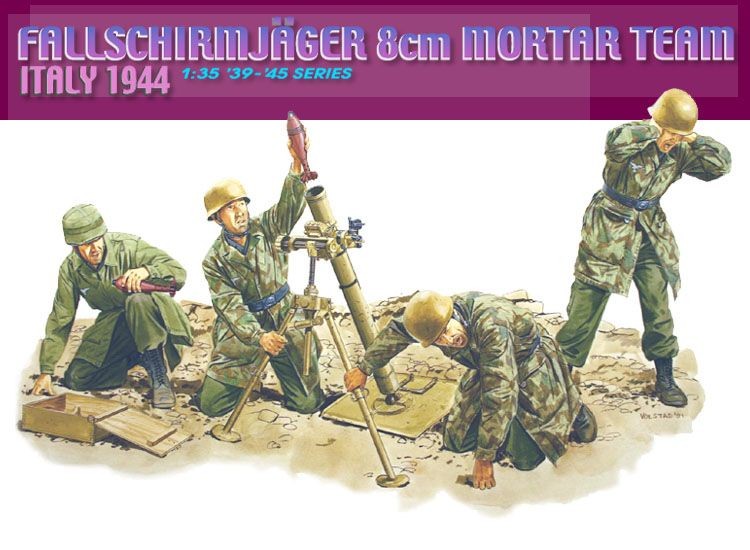 DRAGON 6215 1/35 Scale German airborne squadron 8cm mortar squad Italy 1944 — detail view 2