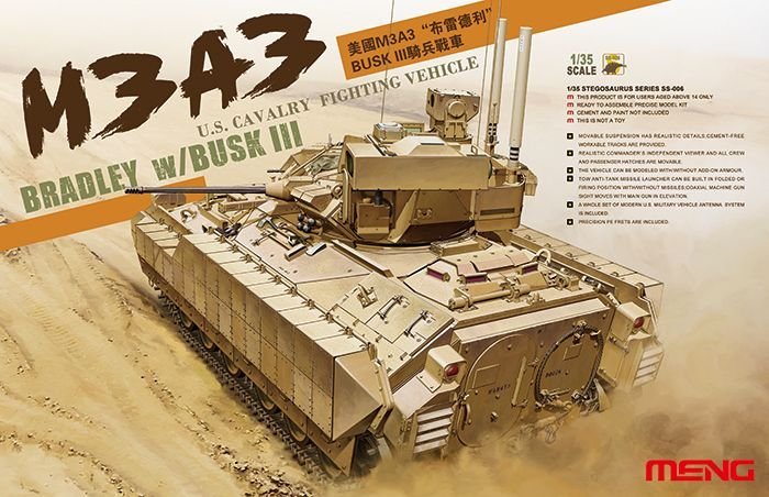 Meng Model SS-006 1/35 U.S. M3A3 Bradley w/ Busk III Cavalry Fighting Vehicle — scale model kit
