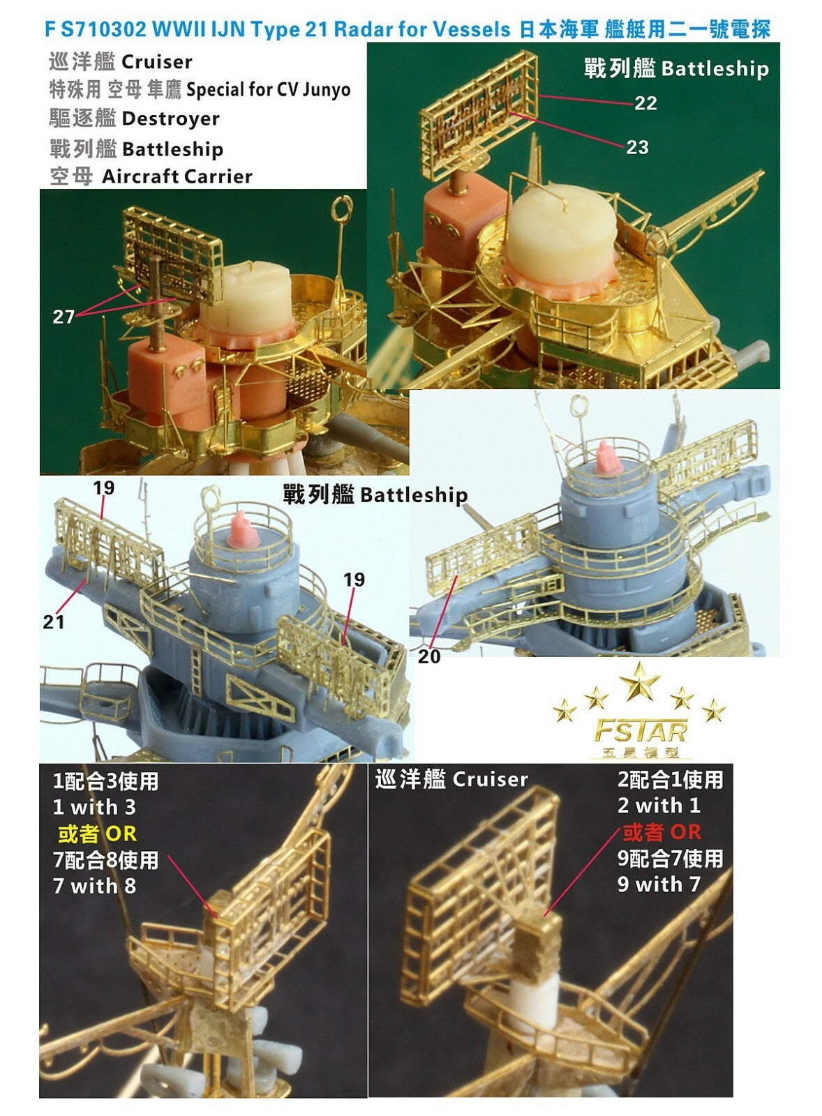 Fivestar PE 1/700 WWII IJN Type 21 Radar for Vessels FS710302 — detail view 2