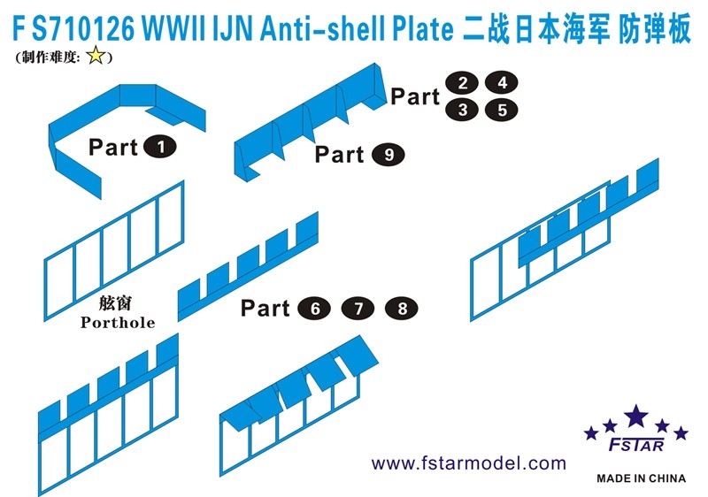 Fivestar PE 1/700 WWII IJN Anti-shell Plate FS710126 — scale model kit
