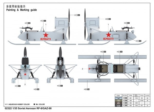 Trumpeter 02322 SOVIET AEROSAN RF-8 1/35 Model Kit-