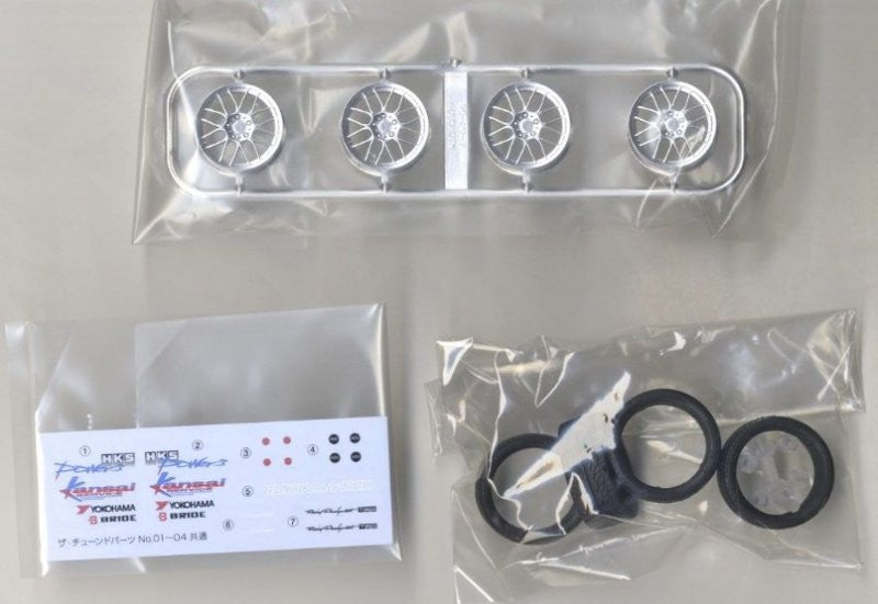 Aoshima AO-20313 1/24Car Tuned Parts(03)BBS Type RX DTM 18"inch Wheels&Tires Set