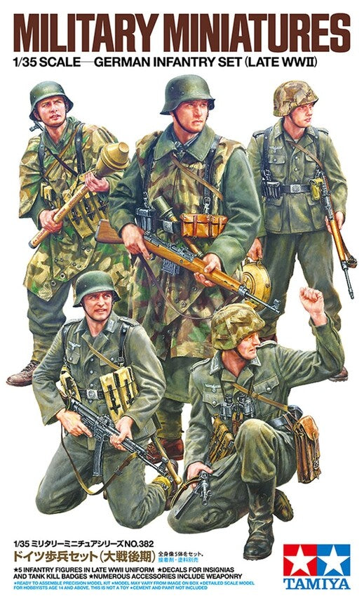 Tamiya 35382 1/35 Scale Military Figure Model Kit Late-WWII German Infantry Set — scale model kit