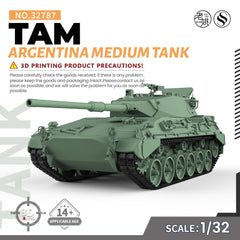 SSMODEL SS32787 V1.9 1/32 Military Model Kit Argentina TAM Medium Tank WOT