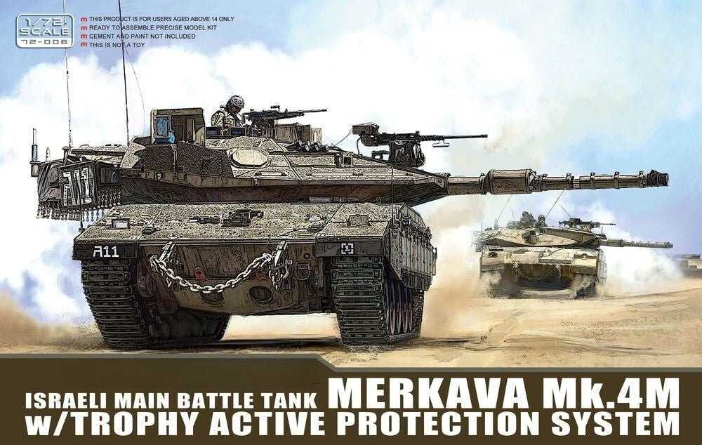 MENG 72-006 1/72 Israeli MBT Merkava Mk.4M w/Trophy Active Protection System — scale model kit