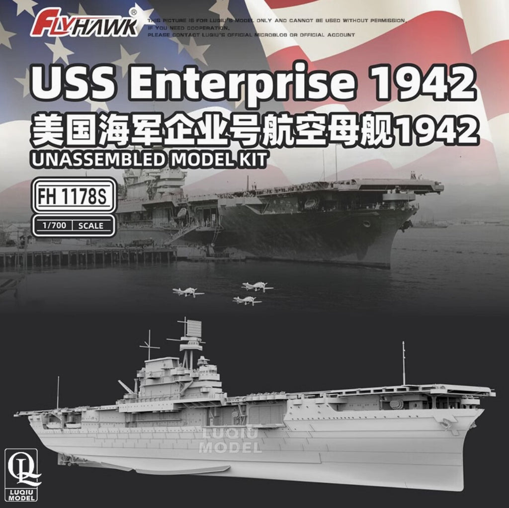 FLYHAWK FH1178S 1/700 USS Enterprise 1942 Deluxe Edition Model