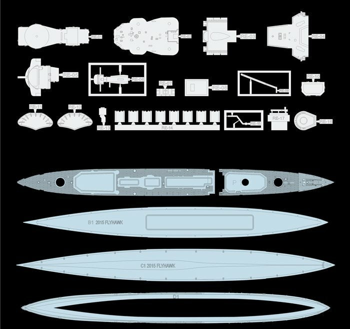 Flyhawk FH1158 1/700 HMS Cruiser Galatea — detail view 5