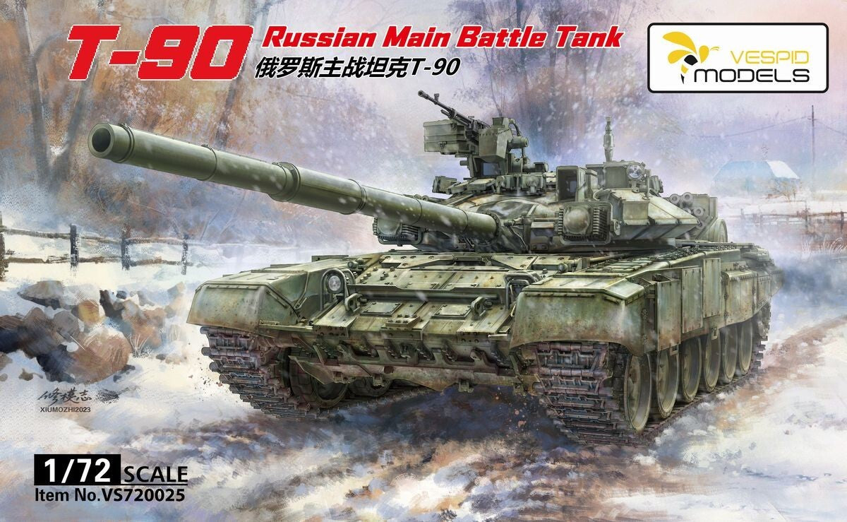 VESPID MODELS VS720025 1/72 Russian Main Battle Tank T-90 — scale model kit