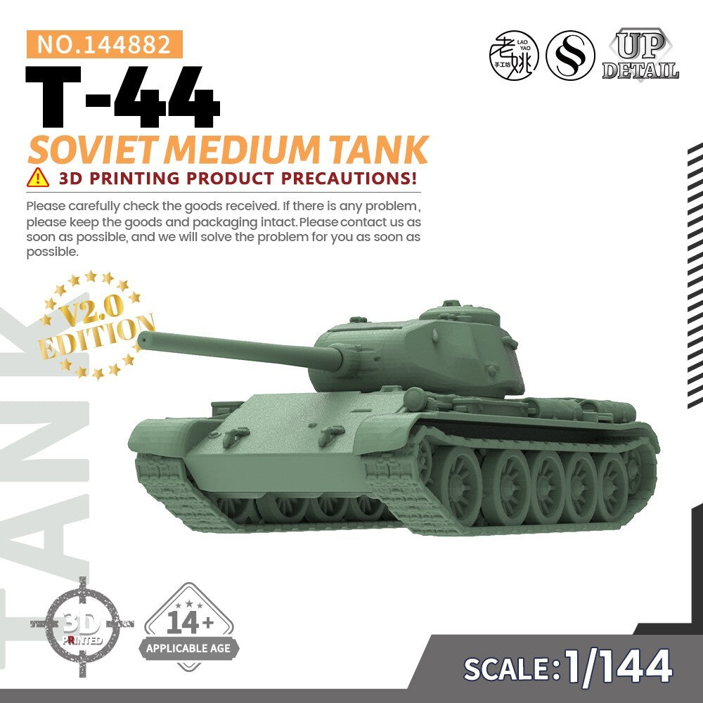 SSMODEL SS144882 1/144 Military Model Kit Soviet T-44 Medium Tank