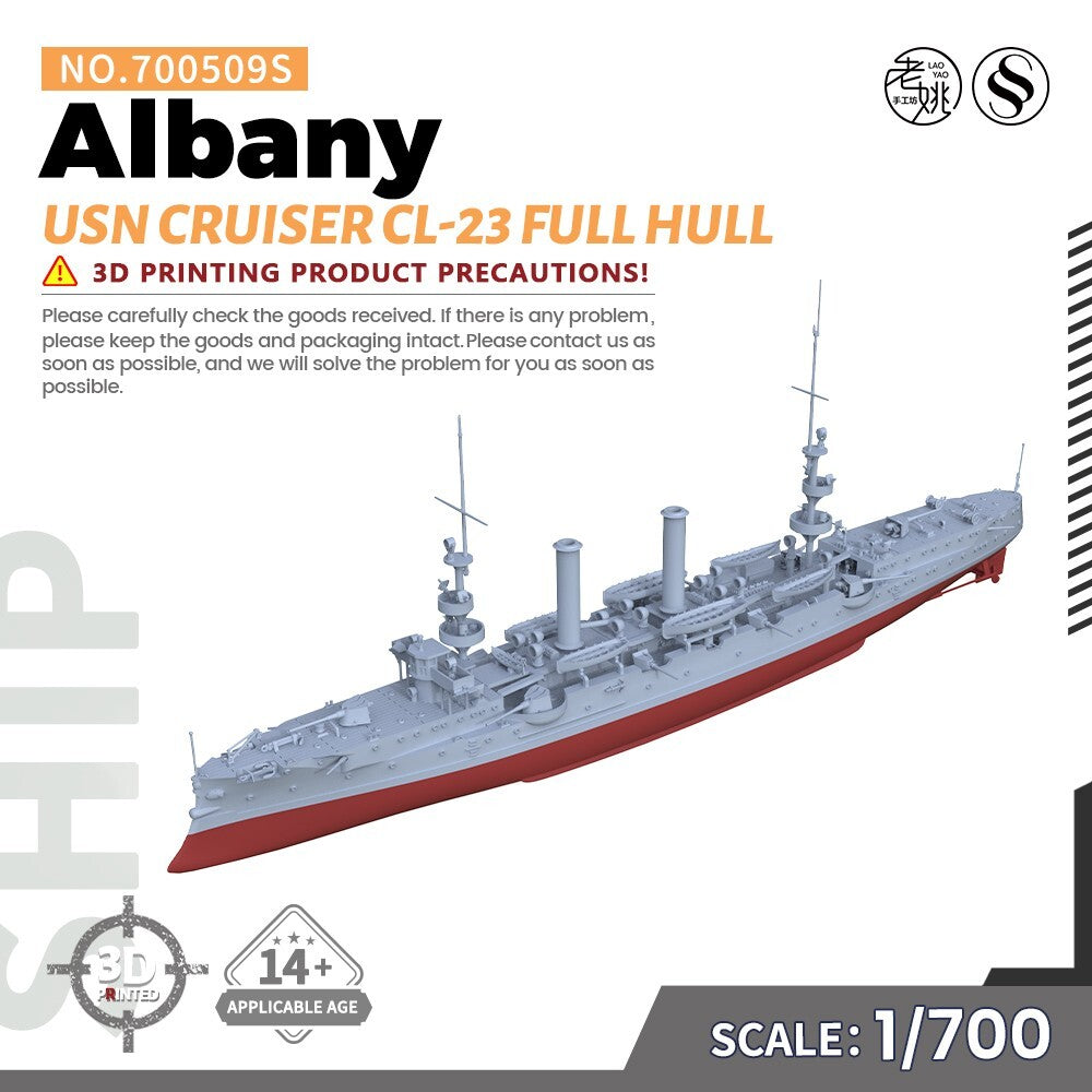 SSMODEL SSC700509S 1/700 Military Model Kit USN Albany Cruiser CL-23 Full Hull