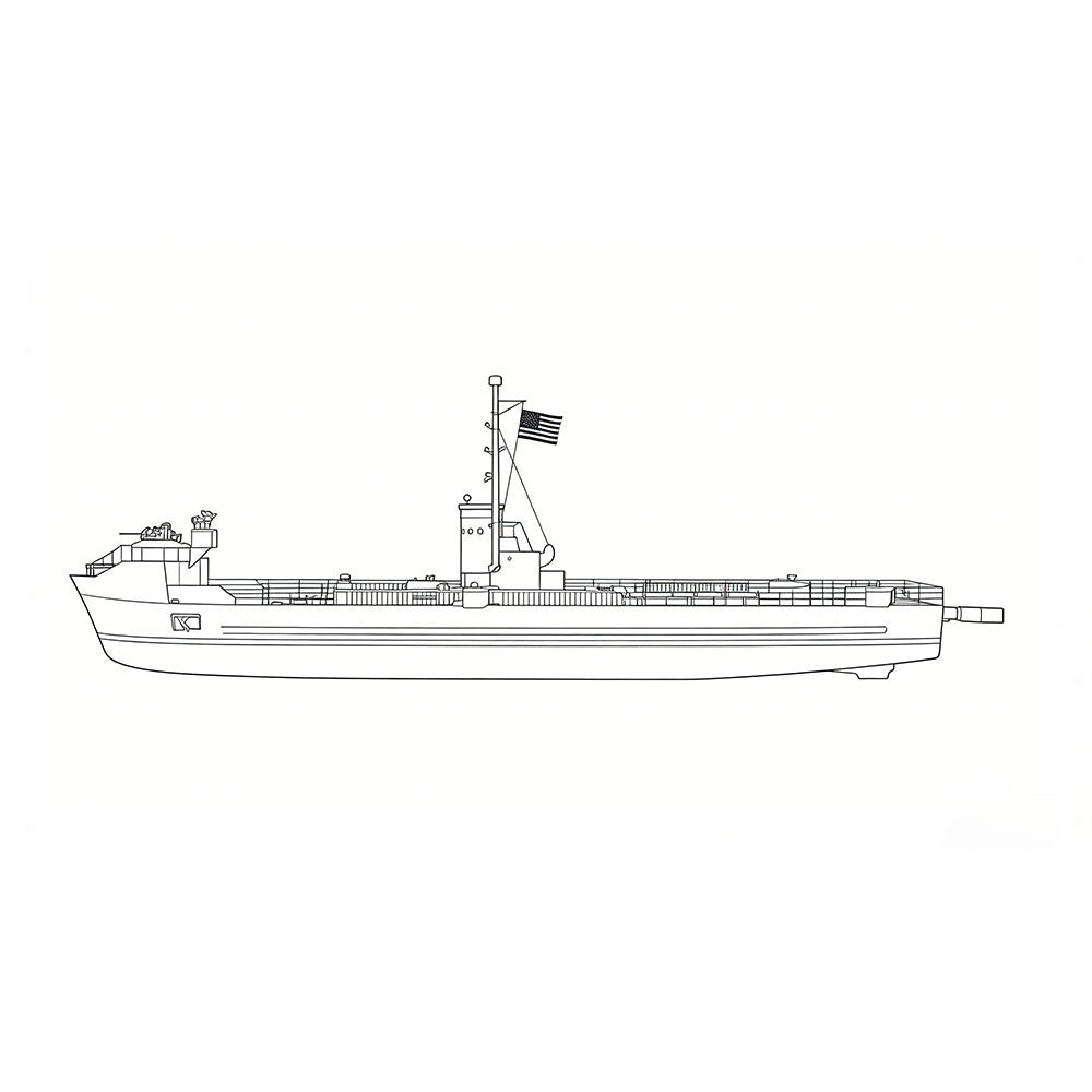 SSMODEL 1/72 Military Model USS LSM 1 Class Landing Ship Medium Full Hull