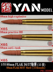Yan Model PE-35086 1/35 88mm Flak 36/37 Ammo Shell (15 Round)
