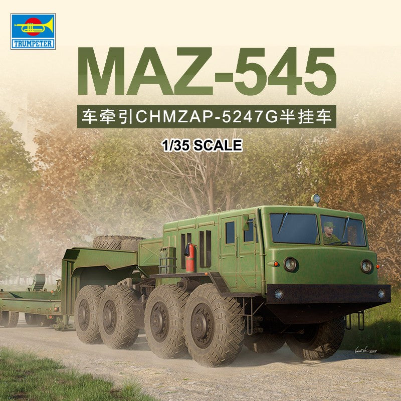 Trumpeter Models 01089 1/35 MAZ-545 Transporter with CHMZAP-5247G Semi-Trailer — detail view 2