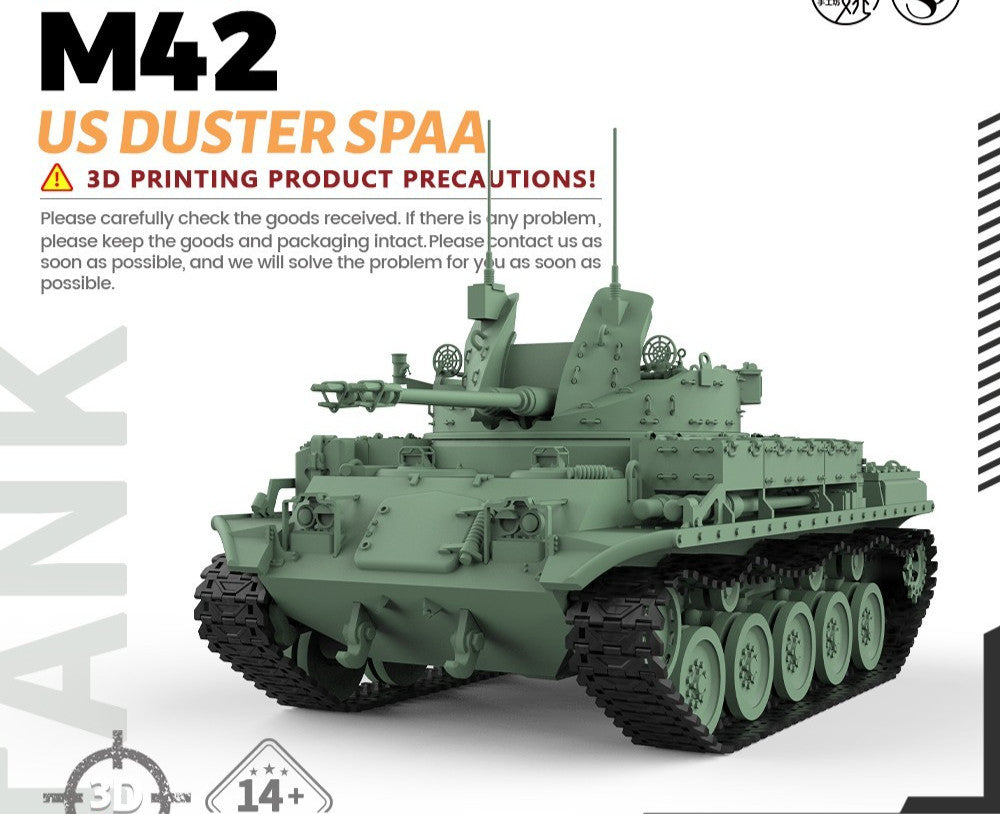 SSMODEL 16538 1/16 Military Model Kit US M42 Duster SPAA 3D PRINTING