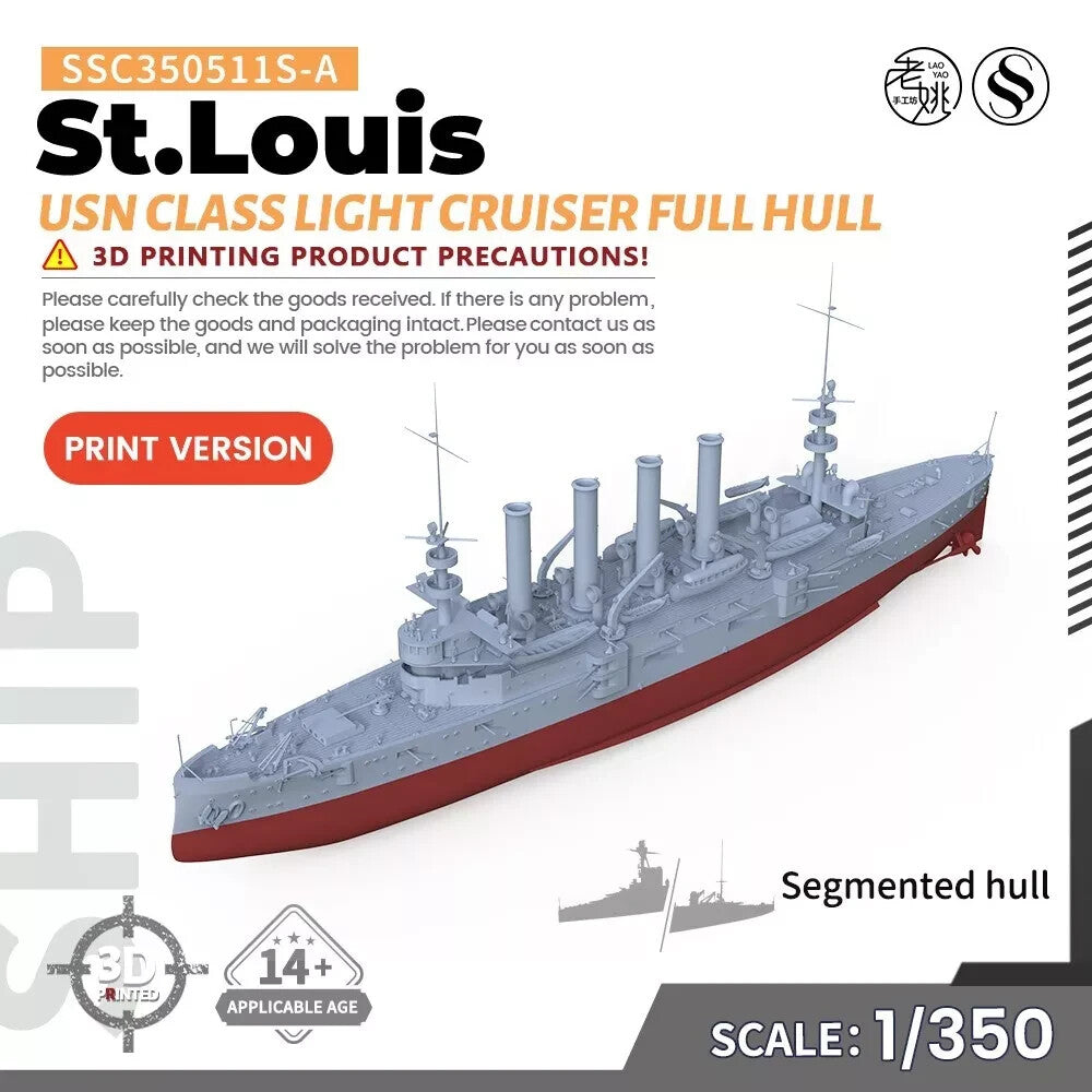 SSMODEL SSC350511S-A 1/350 Model Kit USN St.Louis Class Light Cruiser FULL HULL