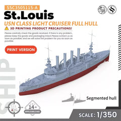 SSMODEL SSC350511S-A 1/350 Model Kit USN St.Louis Class Light Cruiser FULL HULL