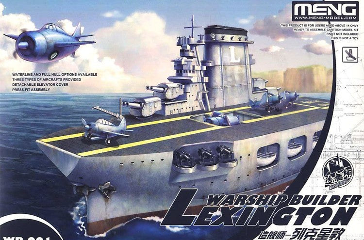 Meng Model WB-001 Warship Builder Lexington (Q Edition) Cute Aircraft — scale model kit