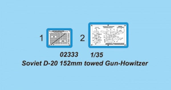 Trumpeter 1/35 SOVIET D-20 152 mm TOWED GUN HOWITZER Model Kit - 02333