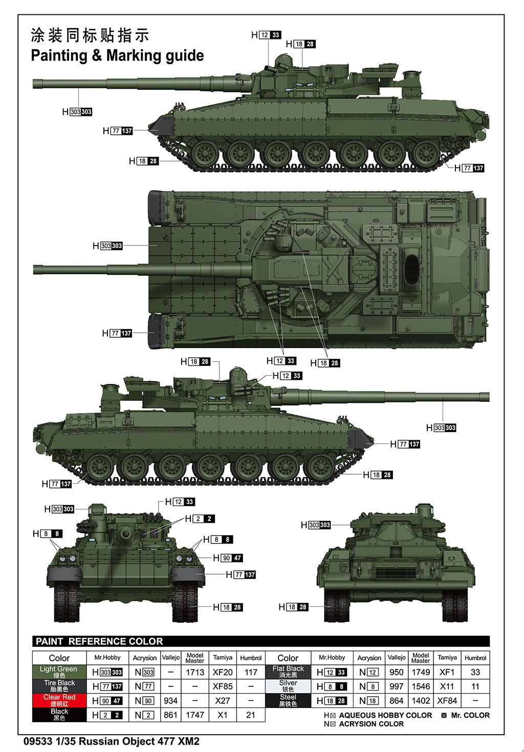 Trumpeter 09533 RUSSIAN OBJECT 477 XM2 1:35 Model Kit