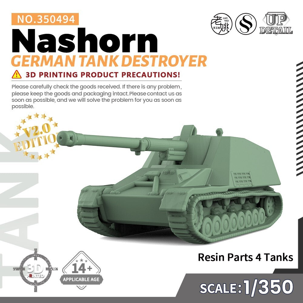 SSMODEL SS494 1/200/350/700 Military Model Kit German Nashorn Tank Destroyer